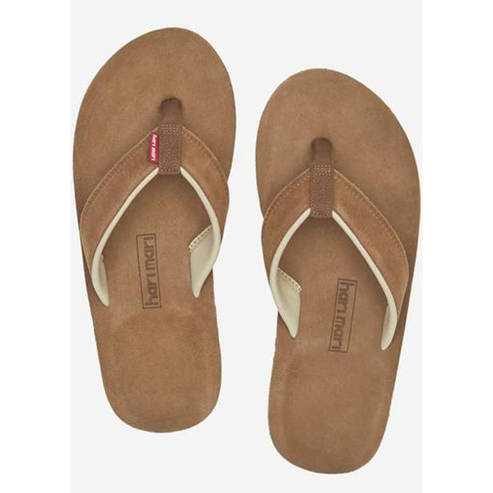 Hari Mari Pier Mens Flip Flop Sandal Java Tan Nubuck Leather 13, NWT